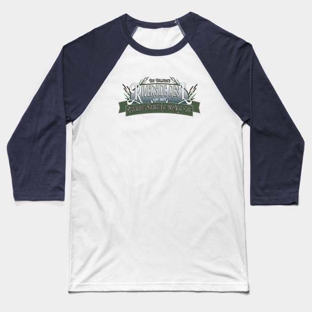 Doc Bullfrog's Riverside Rest Emmet Otter Baseball T-Shirt by LostOnTheTrailSupplyCo